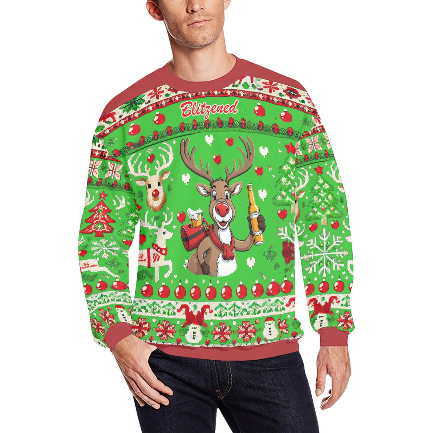 Inappropriate Reindeer Ugly Christmas Sweater