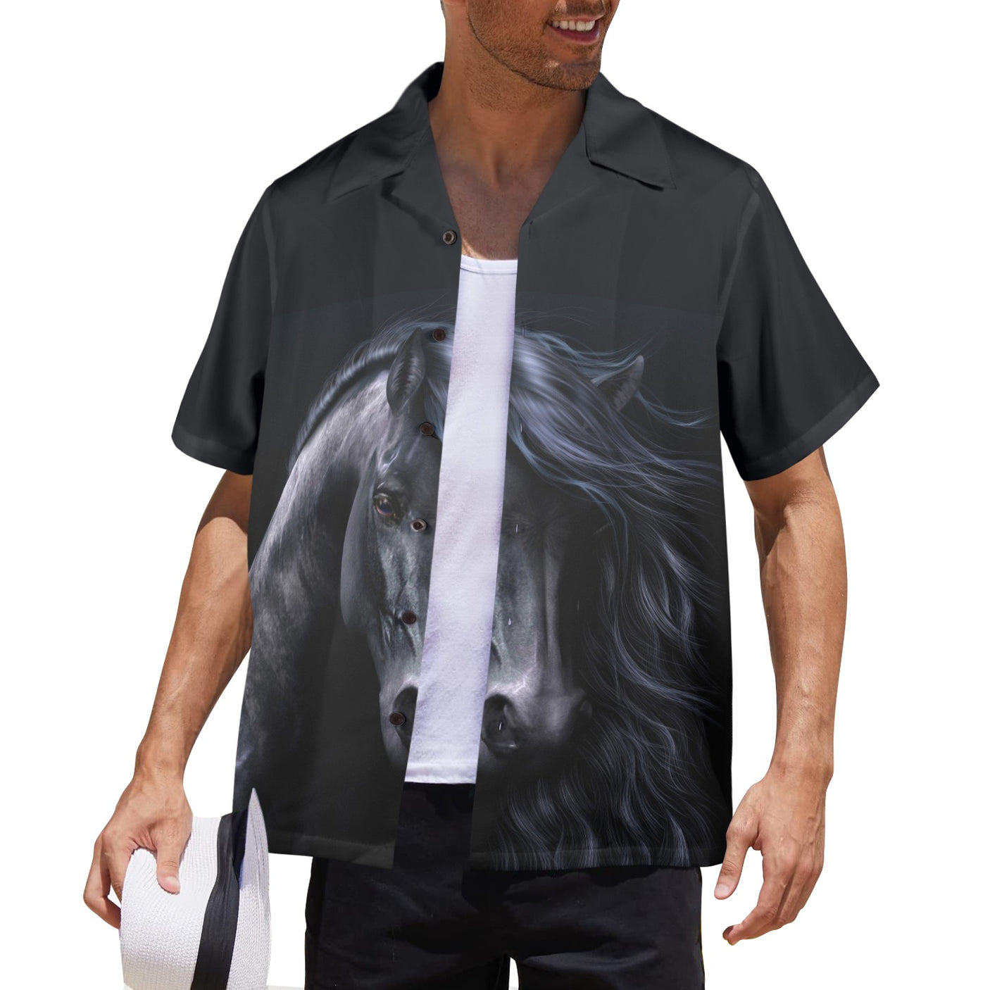 Laurie Prindle Black Horse Hawaiian Shirt