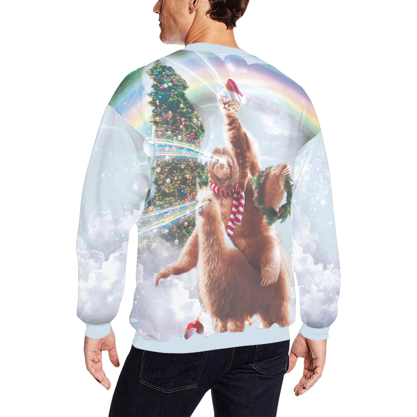 Cat Sloth Llama Ugly Christmas Sweater