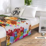 Cat Dinosaur Christmas Throw Blanket