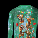 Galaxy Pizza Cat Ugly Christmas Sweater