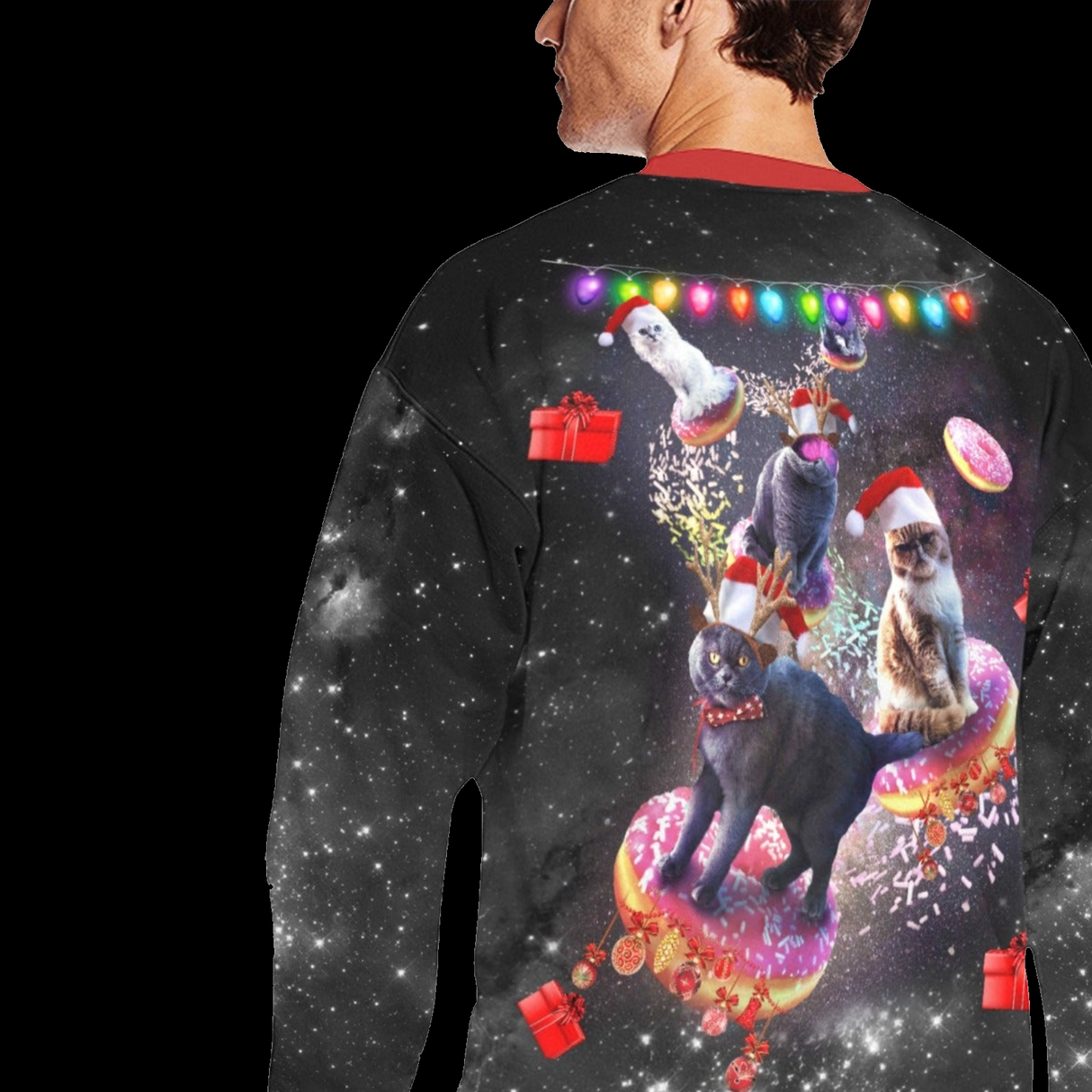 Space Donut Cat Ugly Christmas Sweater