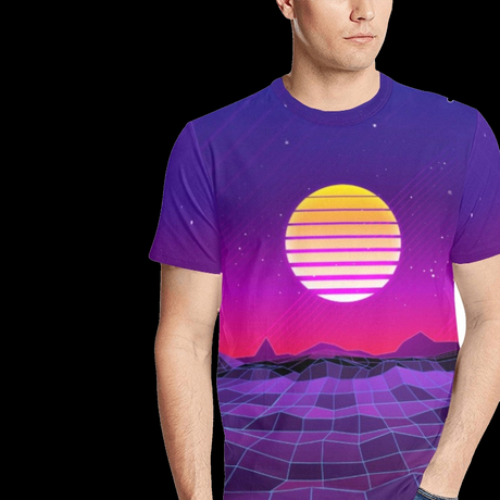 Synthwave Sunset T-Shirt - Vaporwave Retro Graphic Tee