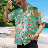 Christmas Space Cat Hawaiian Shirt | Button Up Down Shirt