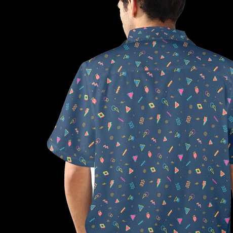 Arcade Carpet Pattern Hawaiian Shirt - Retro Gamer Button-Up