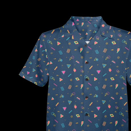 Arcade Carpet Pattern Hawaiian Shirt - Retro Gamer Button-Up