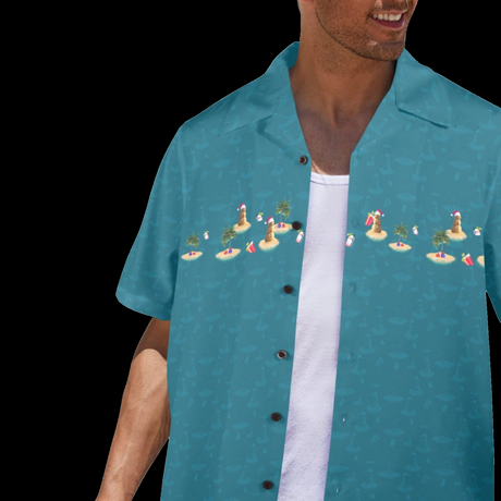 Christmas in July Hawaiian Shirt - Tropical Vacation Button-Up