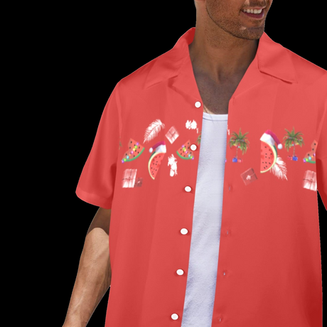 Christmas in July Guayabera Shirt - Tropical Holiday Button-Up