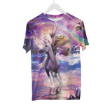 Cat Riding Unicorn Beach Shirt | AOP 3D Tee Shirts