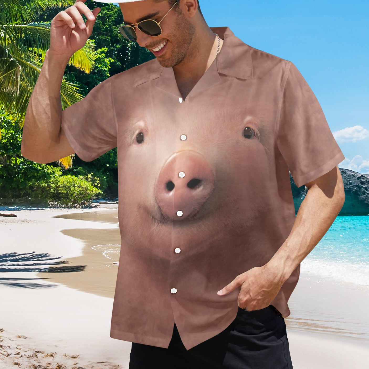 Pig Face Hawaiian Shirt