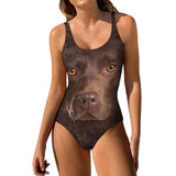 Chocolate Labrador Face One Piece Swimsuit