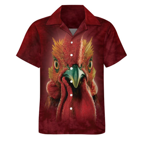 Rooster Face Hawaiian Shirt | Button Up Down Shirt