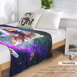 Space Pizza Cat Throw Blanket