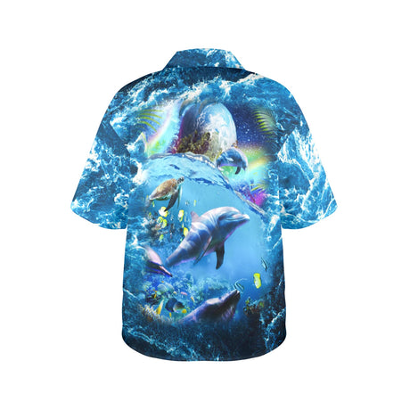 Galaxy Dolphin Women's Hawaiian Shirt