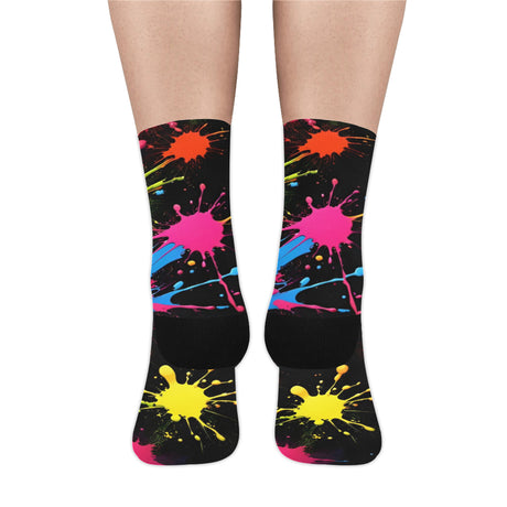 Rainbow Paint Splatter Socks