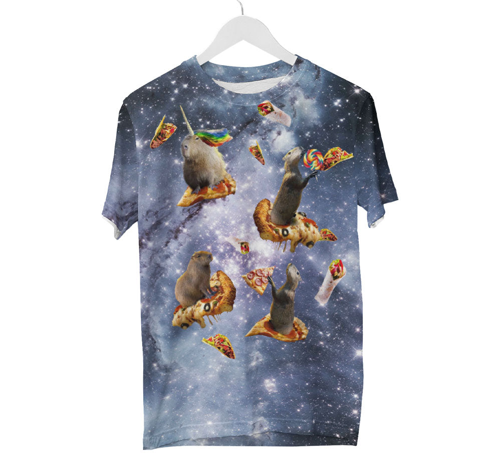 Space Capybara Shirt | AOP 3D Tee Shirts