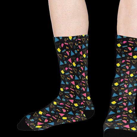 Neon Arcade Carpet Socks - Gamer Gift Crew Socks