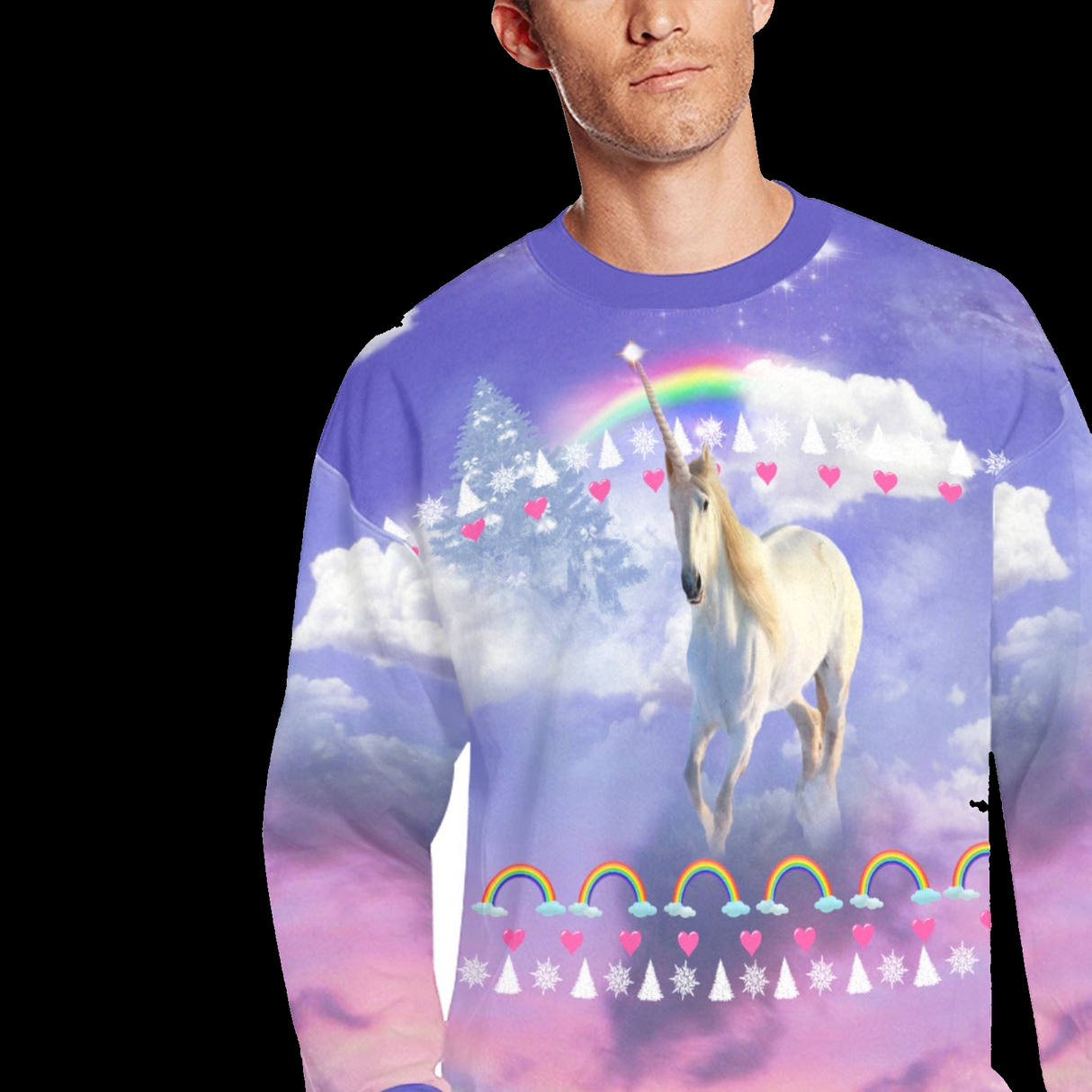 Rainbow Unicorn Ugly Christmas Sweater - Funny Holiday Gift