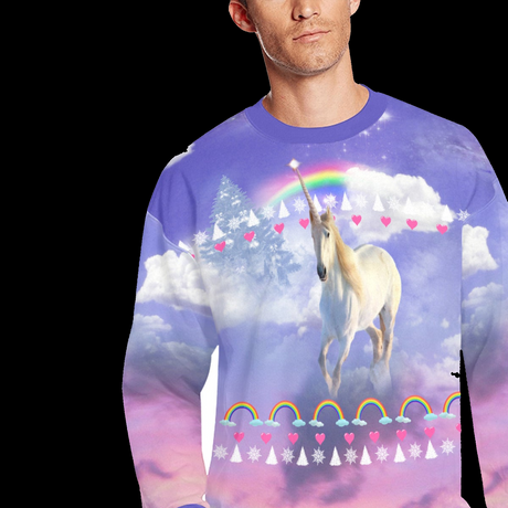 Rainbow Unicorn Ugly Christmas Sweater - Funny Holiday Gift