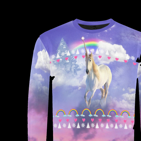 Rainbow Unicorn Ugly Christmas Sweater - Funny Holiday Gift