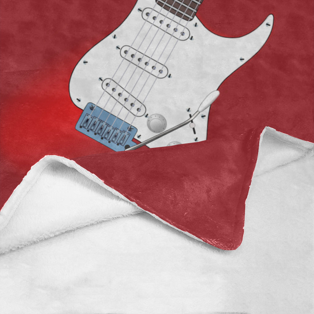 Red Guitar Throw Blanket