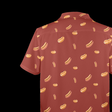 Hot Dog Hawaiian Shirt - Summer BBQ Party Button-Up