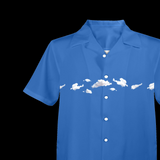 Cloud Print Hawaiian Shirt - Light Airy Vacation Button-Up