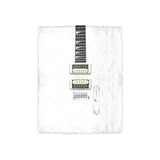 White Guitar Throw Blanket