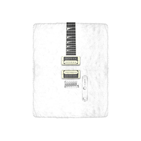 White Guitar Throw Blanket