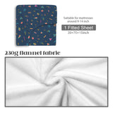 Retro 80s Twin Fitted Sheet – Geometric Bedding, 39 x 75 x 15 in