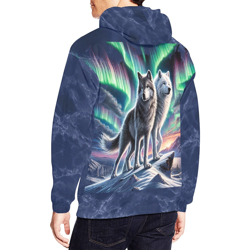 Northern Lights Wolf Hoodie