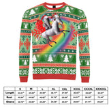 Cat Riding Unicorn Ugly Christmas Sweater