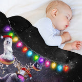 Space Cat Christmas Throw Blanket