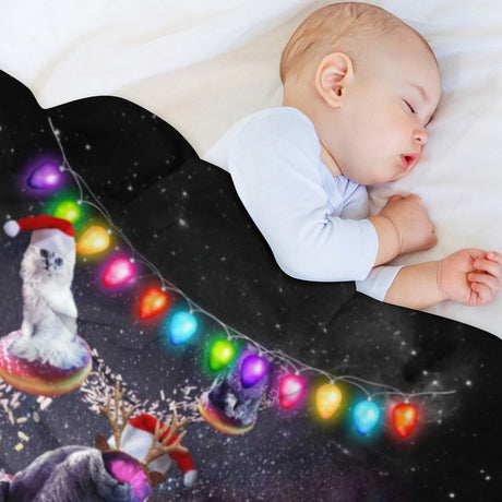 Space Cat Christmas Throw Blanket – Cosmic Holiday Gift