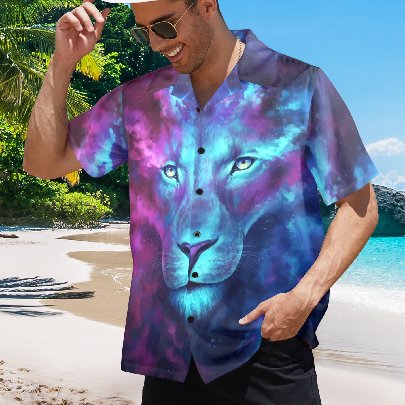 JoJoesArt Lion Hawaiian Shirt