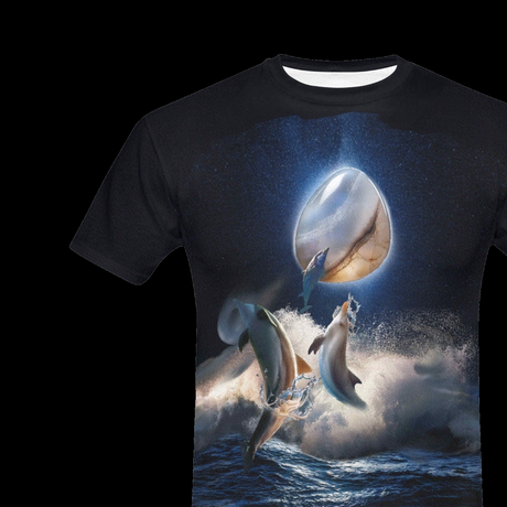 Gemstone Dolphin T-Shirt - Retro Ocean Graphic Tee