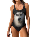 Siberian Husky Face One Piece Swimsuit