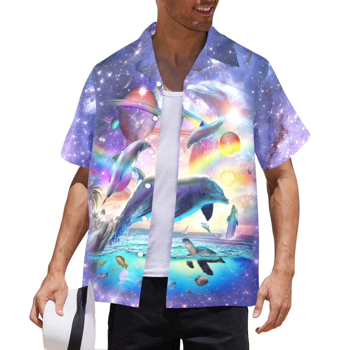 Rainbow Dolphin Hawaiian Shirt