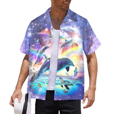 Rainbow Dolphin Hawaiian Shirt