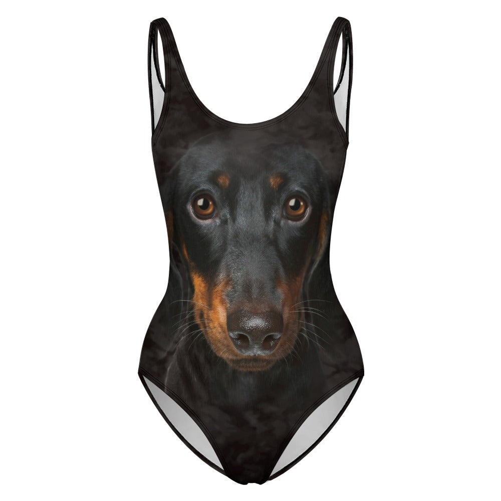 Dachshund Face One Piece Swimsuit