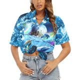 Galaxy Dolphin Women's Hawaiian Shirt