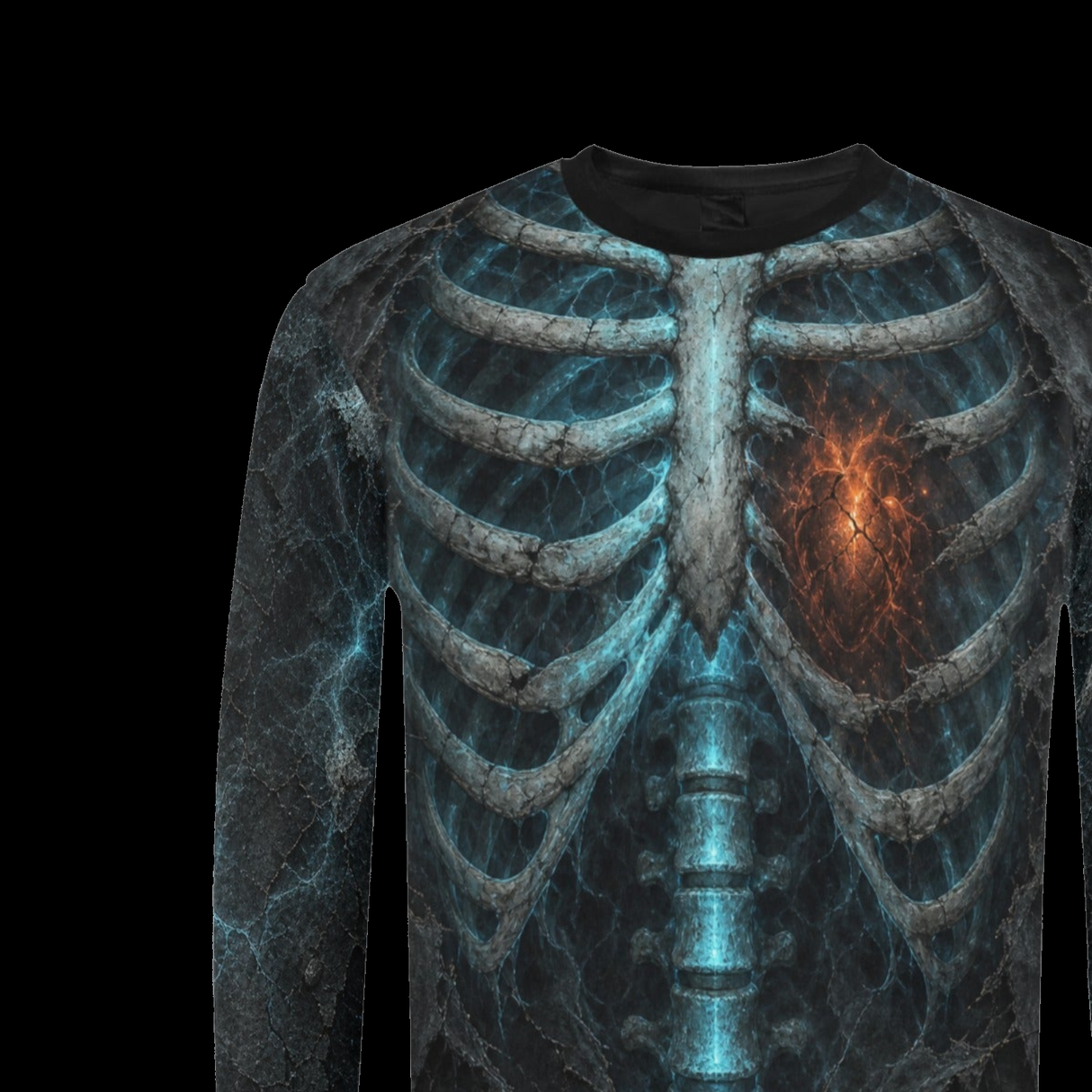 Glowing Skeleton Heart Halloween Costume Sweatshirt
