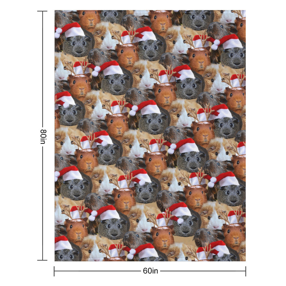Guinea Pig Christmas Throw Blanket