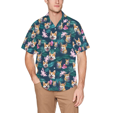 Corgi Hawaiian Shirt | Dog  Button Up Down Shirt