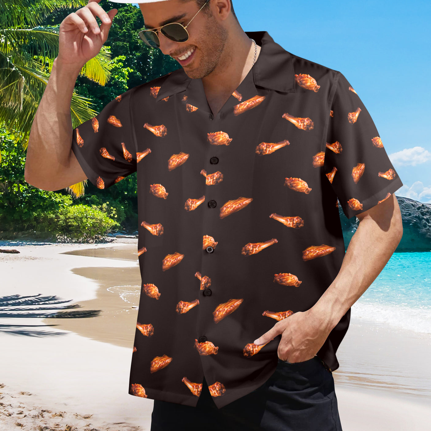 Chicken Wing Hawaiian Shirt | Button Up Down Shirt