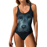 Black Labrador Face One Piece Swimsuit