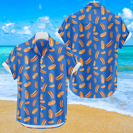 Hot Dog Hawaiian Shirt | Button Up Down Shirt