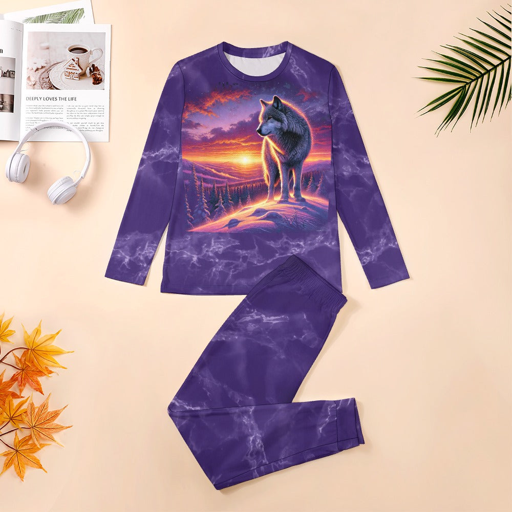 Valley Sunset Wolf Pajamas