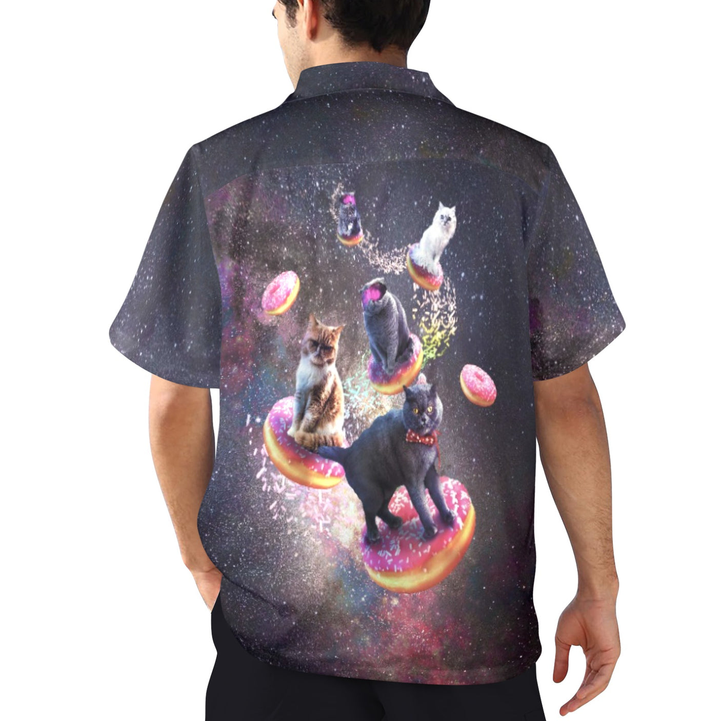 Space Cat Donut Hawaiian Shirt