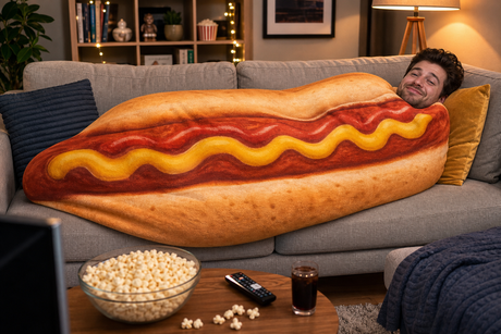 Hot Dog Throw Blanket - White Elephant Food Gift